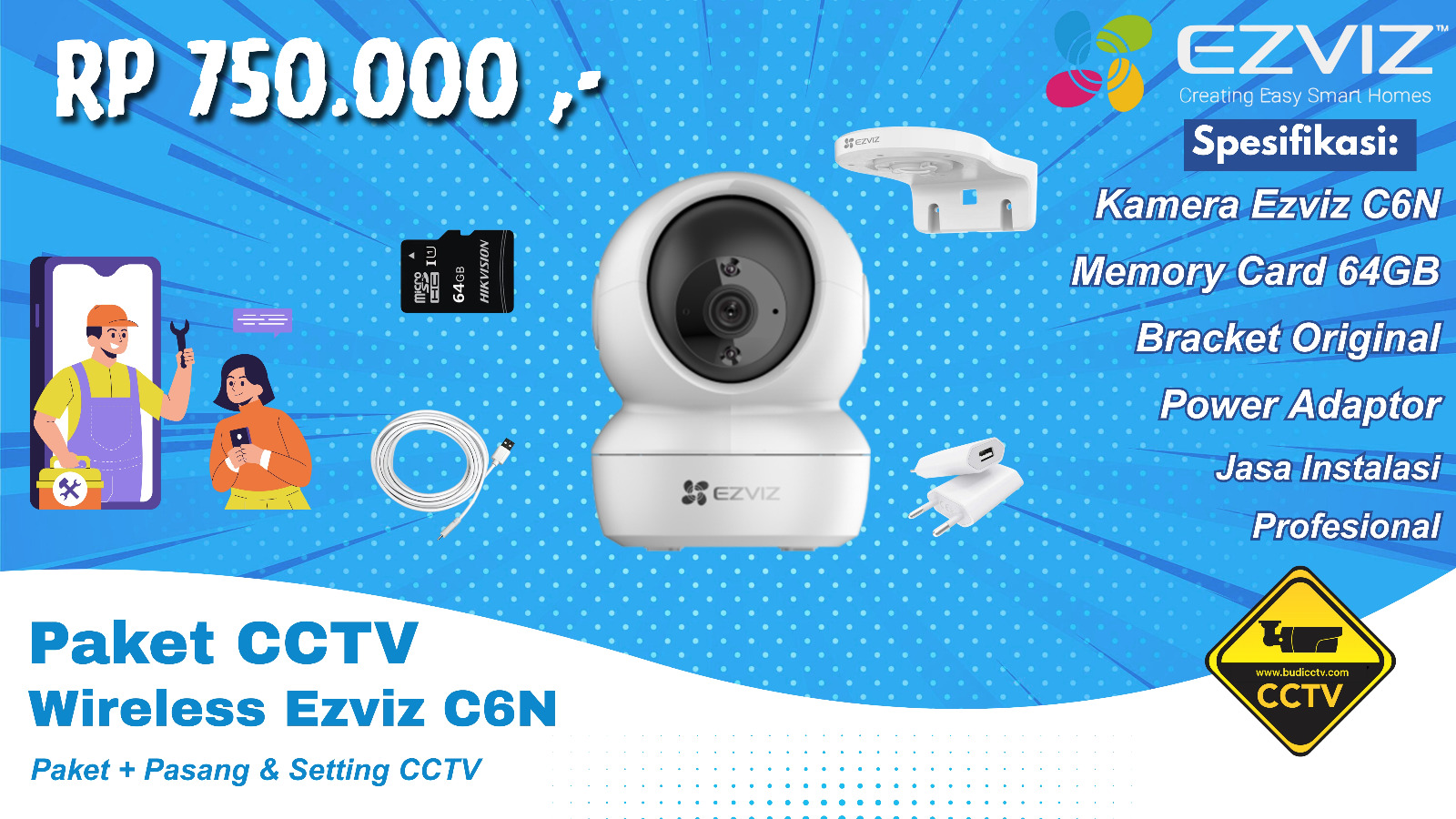 PASANG CCTV DI BREBES - PAKET EZVIZ C6N
