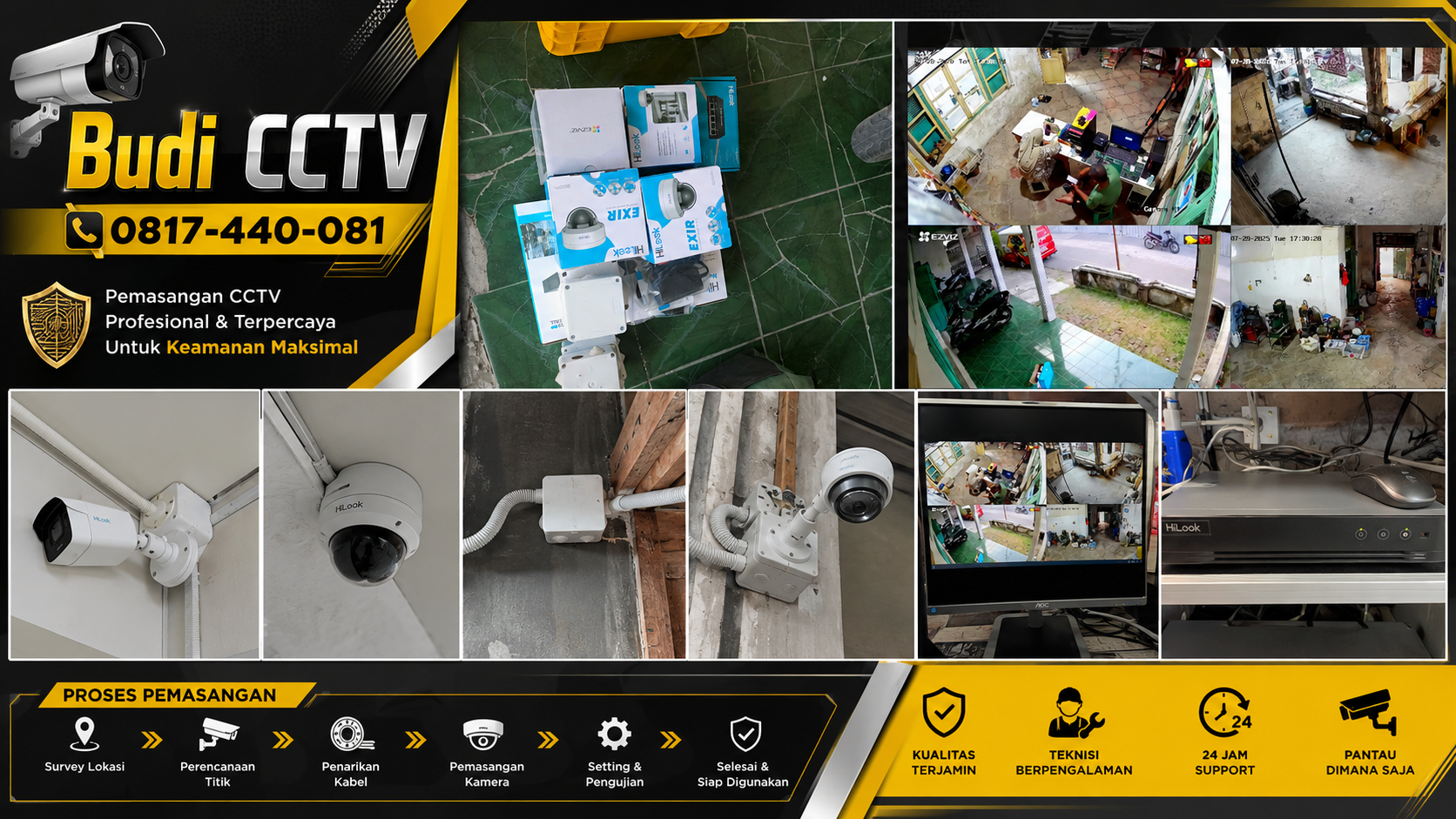 Pemasangan CCTV HiLook IP Camera di Rumah Area Tegal